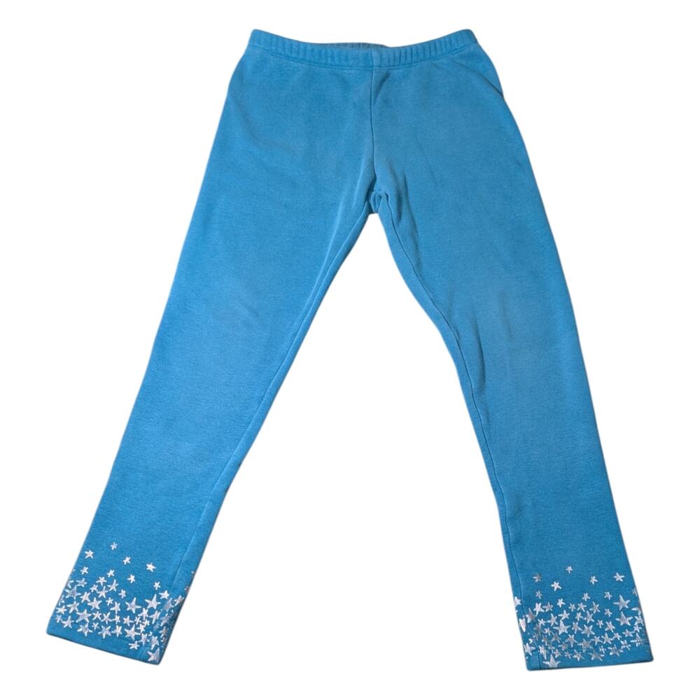 Cat And Jack Girls Kids Pants Size M 7-8 Star Design On Ankle Green Sweat Pants